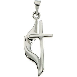 Sterling Silver 19x10 mm Methodist Cross Pendant - BN & CO JEWELRY