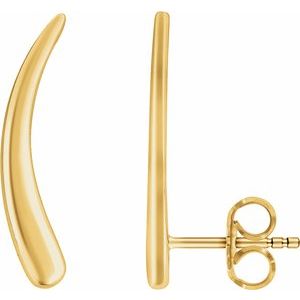 14K Yellow Curved Ear Climbers - BN & CO JEWELRY