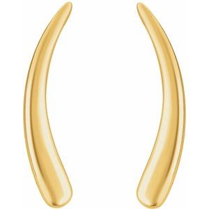 14K Yellow Curved Ear Climbers - BN & CO JEWELRY