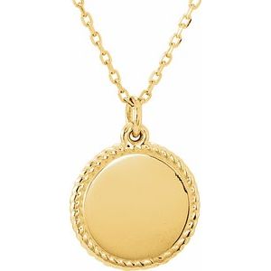 14K Yellow Engravable Round 16-18" Rope Necklace - BN & CO JEWELRY