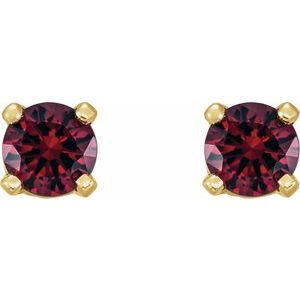 14K Yellow Natural Ruby Youth Earrings - BN & CO JEWELRY