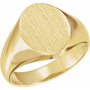 10K Yellow 12x10 mm Oval Signet Ring - BN & CO JEWELRY