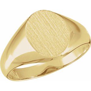 14K Yellow 10x8 mm Oval Signet Ring - BN & CO JEWELRY