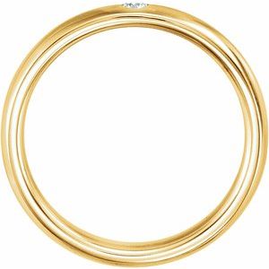 14K Yellow .06 CT Natural Diamond Gypsy-Set Band Size 8.5 - BN & CO JEWELRY