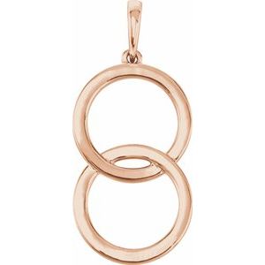 14K Rose Interlocking Circle Pendant - BN & CO JEWELRY
