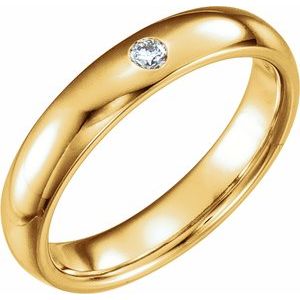 14K Yellow .06 CT Natural Diamond Gypsy-Set Band Size 8.5 - BN & CO JEWELRY