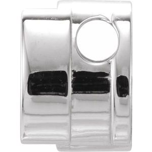 14K White 7 mm Round Half-Bezel Slide Pendant - BN & CO JEWELRY