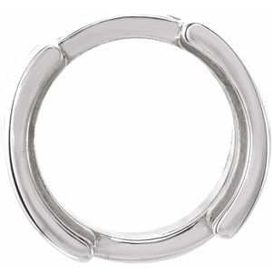 14K White 7 mm Round Half-Bezel Slide Pendant - BN & CO JEWELRY