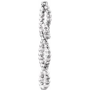 14K White Beaded Cross Pendant - BN & CO JEWELRY