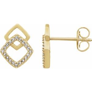 14K Yellow 1/10 CTW Natural Diamond Geometric Earrings - BN & CO JEWELRY