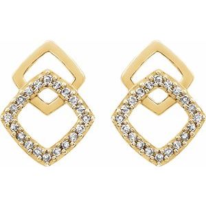 14K Yellow 1/10 CTW Natural Diamond Geometric Earrings - BN & CO JEWELRY