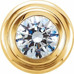 14K Yellow 3.4 mm Round Bezel-Set Solitaire Slide Pendant - BN & CO JEWELRY