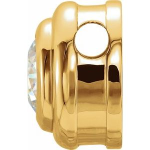 14K Yellow 3.4 mm Round Bezel-Set Solitaire Slide Pendant - BN & CO JEWELRY