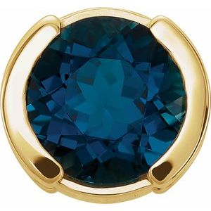 14K Yellow 5.2 mm Round Half-Bezel Slide Pendant - BN & CO JEWELRY