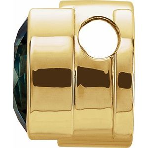 14K Yellow 5.2 mm Round Half-Bezel Slide Pendant - BN & CO JEWELRY