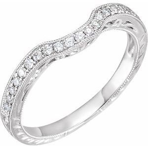 14K White 1/10 CTW Diamond Filigree Band - BN & CO JEWELRY