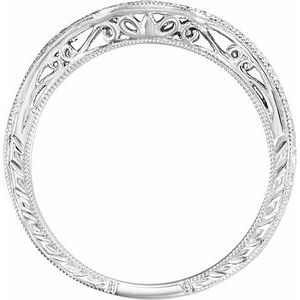14K White 1/10 CTW Diamond Filigree Band - BN & CO JEWELRY