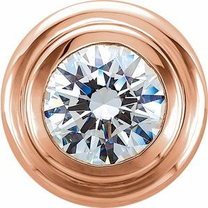 14K Rose 3.4 mm Round Bezel-Set Solitaire Slide Pendant - BN & CO JEWELRY
