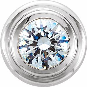 Platinum 7.8 mm Round Bezel-Set Solitaire Slide Pendant - BN & CO JEWELRY