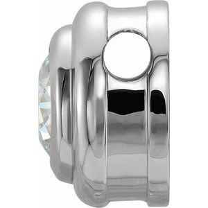 Platinum 7.8 mm Round Bezel-Set Solitaire Slide Pendant - BN & CO JEWELRY