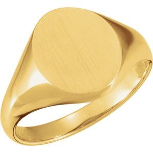 10K Yellow 11x9.5 mm Oval Signet Ring - BN & CO JEWELRY