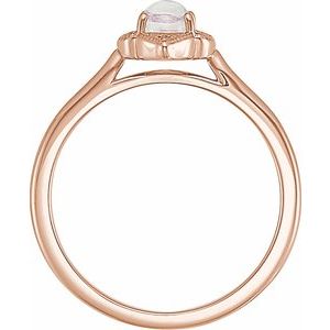 14K Rose Natural Rainbow Moonstone & .03 CTW Natural Diamond Ring - BN & CO JEWELRY