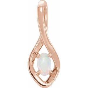 14K Rose Natural Opal Pendant - BN & CO JEWELRY