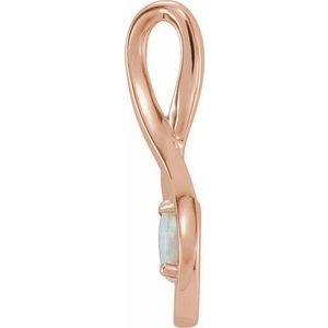 14K Rose Natural Opal Pendant - BN & CO JEWELRY
