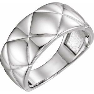 14K White Quilted Ring - BN & CO JEWELRY