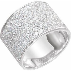 Sterling Silver 1.5 mm Round Cubic Zirconia Micro PavÃ© Ring Size 7 - BN & CO JEWELRY