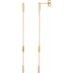 14K Yellow 1/10 CTW Natural Diamond Chain Earrings - BN & CO JEWELRY