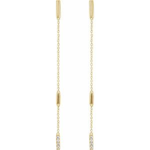 14K Yellow 1/10 CTW Natural Diamond Chain Earrings - BN & CO JEWELRY
