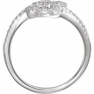 14K White 1/3 CTW Natural Diamond Swirl Ring - BN & CO JEWELRY