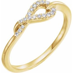 14K Yellow 1/10 CTW Natural Diamond Knot Ring - BN & CO JEWELRY