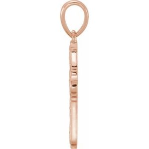 14K Rose Ornate Floral-Inspired Cross Pendant - BN & CO JEWELRY