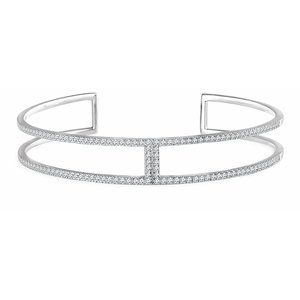 14K White 3/4 CTW Natural Diamond Cuff 6" Bracelet - BN & CO JEWELRY