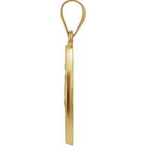 14K Yellow 18 mm Hollow Round Spanish Miraculous Medal - BN & CO JEWELRY