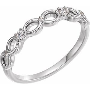 14K White .08 CTW Diamond Infinity-Inspired Ring - BN & CO JEWELRY