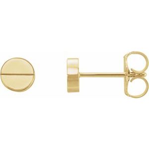 14K Yellow 4.9 mm Geometric Friction Closure Earrings - BN & CO JEWELRY
