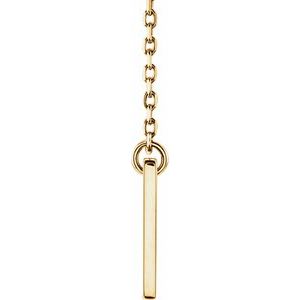 14K Yellow Engravable Pierced Cross Bar 16-18" Necklace - BN & CO JEWELRY