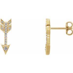 14K Yellow 1/6 CTW Natural Diamond Arrow Earrings - BN & CO JEWELRY