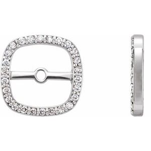 14K White .08 CTW Natural Diamond Halo-Style Earring Jackets - BN & CO JEWELRY