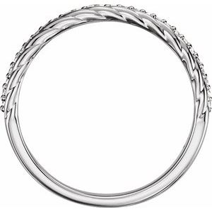 14K White 1/6 CTW Diamond Rope Ring - BN & CO JEWELRY