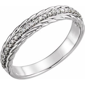 14K White 1/6 CTW Diamond Rope Ring - BN & CO JEWELRY