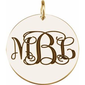 18K Yellow Vermeil 9.5 mm Engravable Disc Pendant - BN & CO JEWELRY
