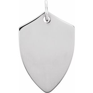 Sterling Silver 22.4x14.1 mm Engravable Shield Pendant - BN & CO JEWELRY