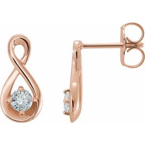 14K Rose 1/5 CTW Diamond Infinity-Inspired Earrings - BN & CO JEWELRY