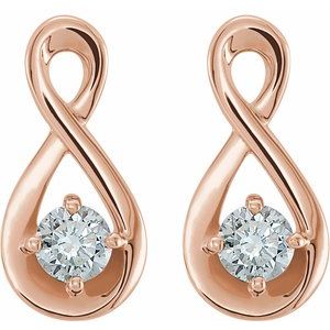 14K Rose 1/5 CTW Diamond Infinity-Inspired Earrings - BN & CO JEWELRY