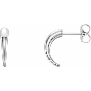 14K White J-Hoop Earrings - BN & CO JEWELRY