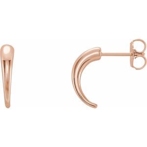 14K Rose J-Hoop Earrings - BN & CO JEWELRY